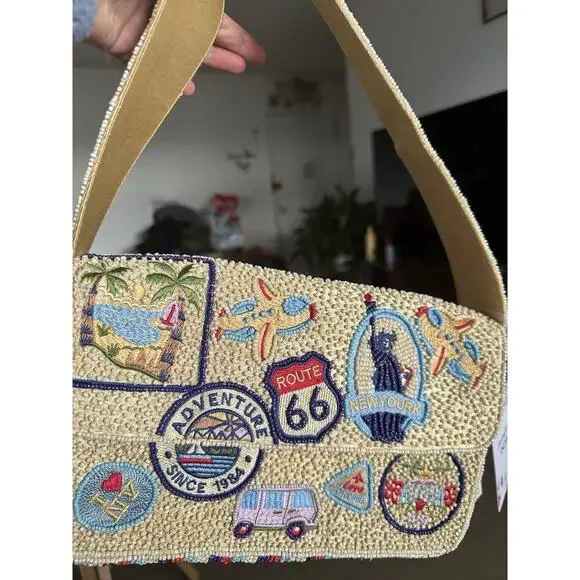 World Travel Beaded Handcrafted Made in India Bag Nwt - Picture 6 of 7